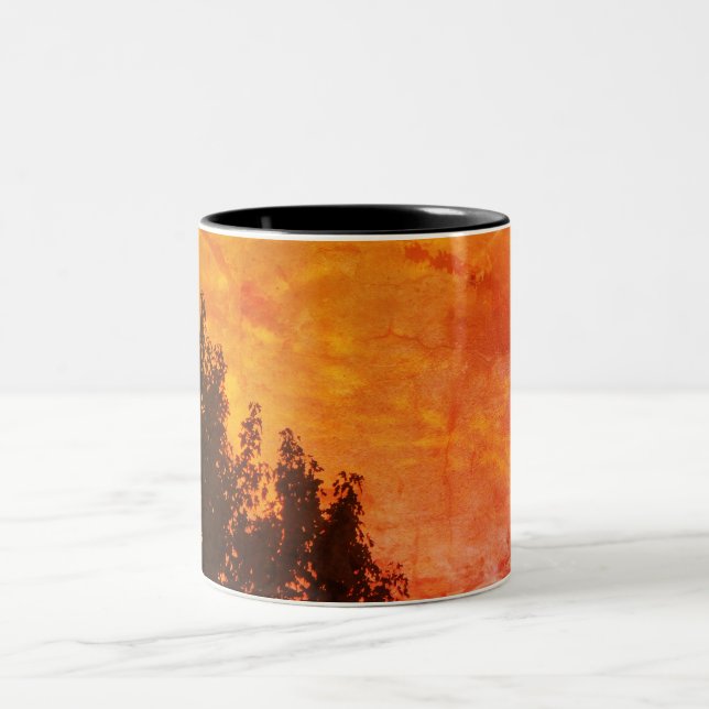 Two-Tone Coffee Mug With Picture Of Sunset (Center)