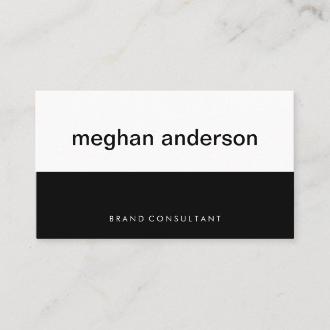 Two Tone Colour Block Black Design Business Card (Front)