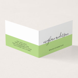 Two Tone Colour Block Green Signature Business Card