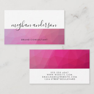 Two Tone Colour   Magenta Geometric Business Card