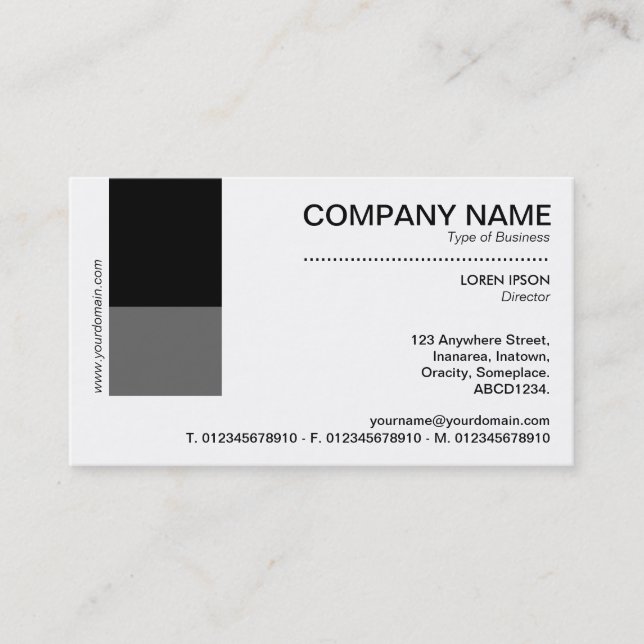Two Tone Decor - Black and Grey Business Card (Front)