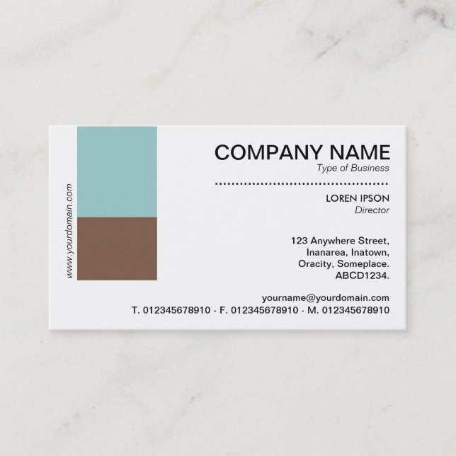 Two Tone Decor - Lt Blue Green and Brown Business Card (Front)