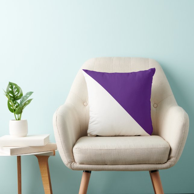 Two Tone Diagonal Royal Purple Throw Pillow (Chair)