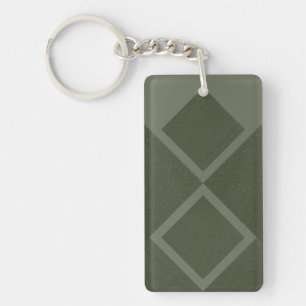 Two-Tone Diamond Moss Green Keychain – Customize