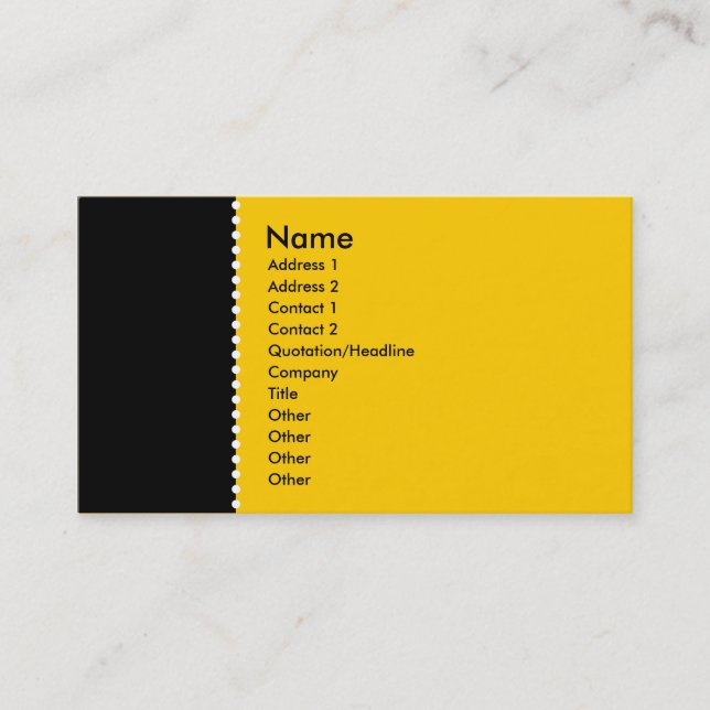Two Tone - Dotted Line Business Card (Front)