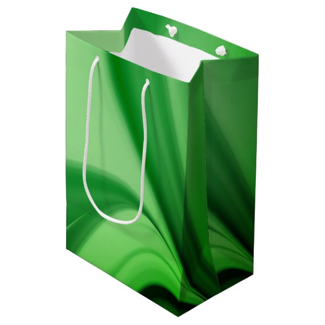 Two Tone Emerald Swirl Medium Gift Bag (Front Angled)
