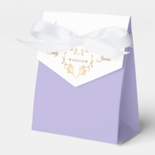 Two Tone Favour Box-Fancy Gold Heart Favor Box