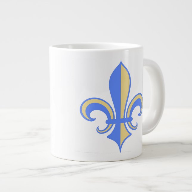 Two Tone Fleur-de-Lis Large Coffee Mug (Front Right)