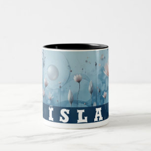Two tone floral customizable mug
