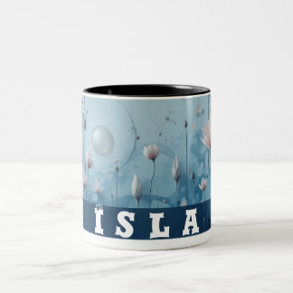 Two tone floral customizable mug