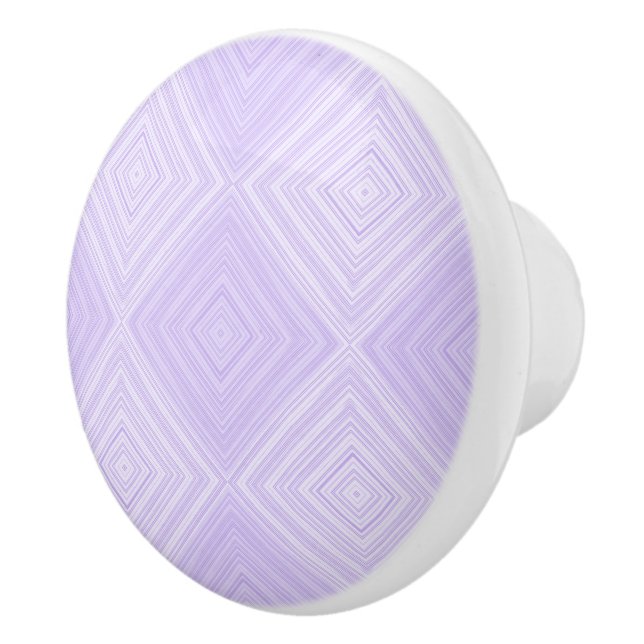 Two Tone Geometric Diamond Lilac, Purple And White Ceramic Knob (Right)