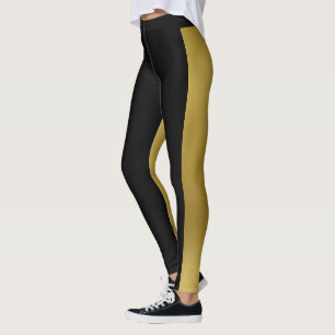 Two Tone Gold & Black Leggings