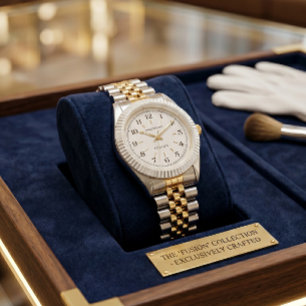 Two-Tone Gold & Silver Watch Fluted Bezel