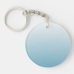 Two-tone gradient ombre angel blue keychain