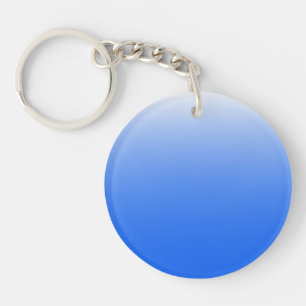 Two-tone gradient ombre electric blue keychain