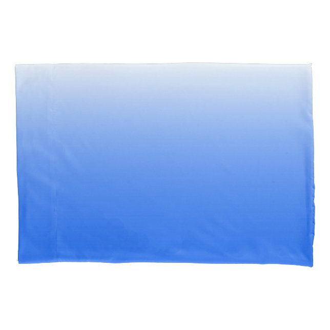 Two-tone gradient ombre electric blue pillowcase (Front)