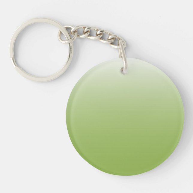Two-tone gradient ombre greenery green keychain (Front)