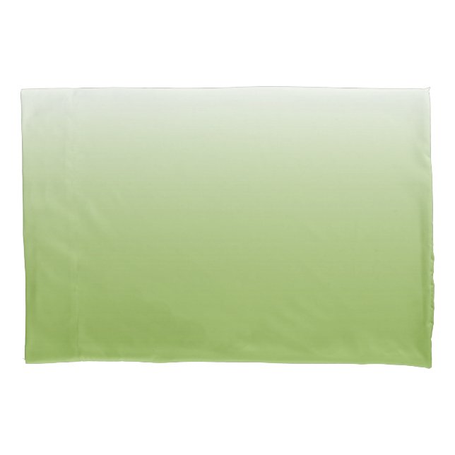 Two-tone gradient ombre greenery green pillowcase (Front)