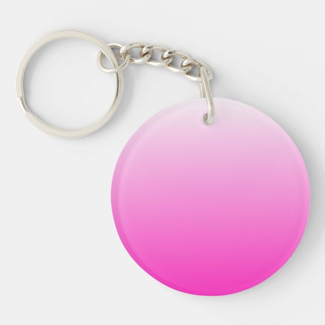 Two-tone gradient ombre hot pink keychain (Front)