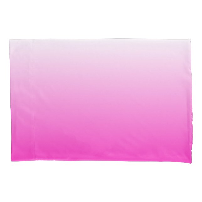 Two-tone gradient ombre hot pink pillowcase (Front)