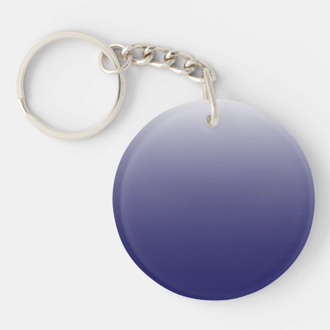 Two-tone gradient ombre navy blue keychain (Front)