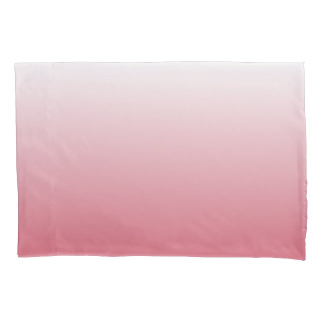 Two-tone gradient ombre salmon pink pillowcase (Front)