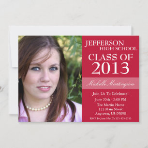 Two-Tone Graduation Invitations (Burgandy Red)