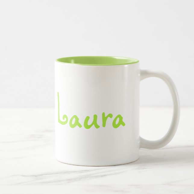 Two Tone Green and White Mug with Personalization (Right)