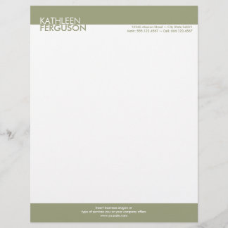 Two tone green block border professional business letterhead