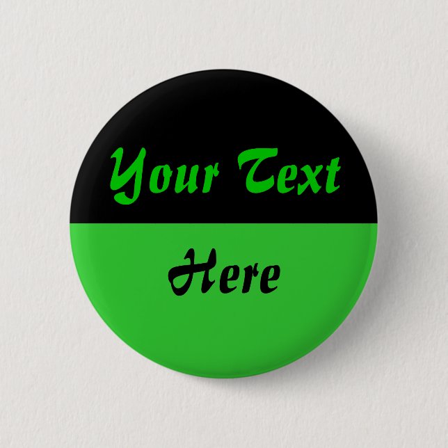 Two Tone - Green lower half 2 Inch Round Button (Front)