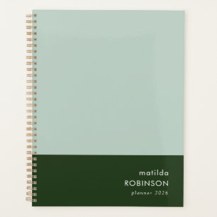 Two Tone Green Modern Minimalist Stylish 2023 Planner
