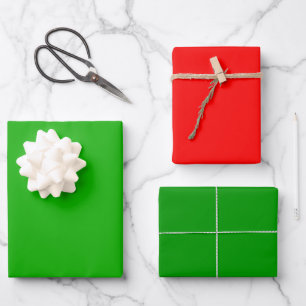Two Tone Green & Red coordinate set design Wrapping Paper Sheet