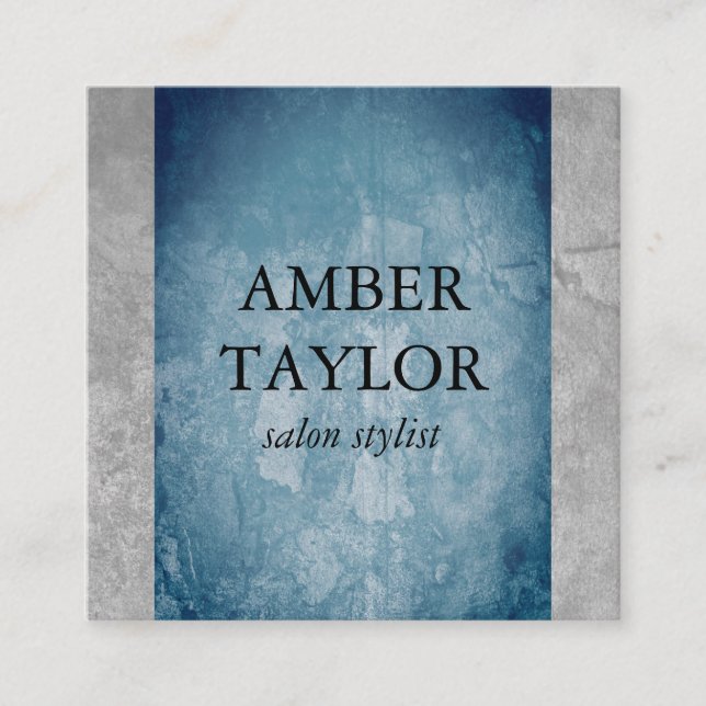 Two Tone Grunge Texture Square Business Card (Front)