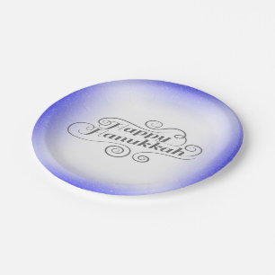 Two‑Tone Hanukkah Radiance Paper Plate