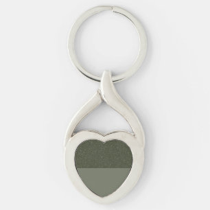 Two-Tone Heart Keychain in Moss Green – Customize