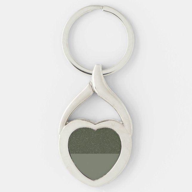 Two-Tone Heart Keychain in Moss Green – Customize (Front)