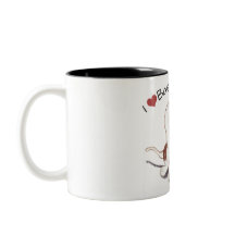 two tone I love basset hounds classic mug