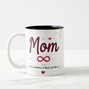 Two-Tone Mom Mug 11oz Elegant Ribbon Heart Design