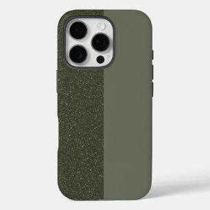 Two-Tone Moss Glitter iPhone 16 Case – Customize