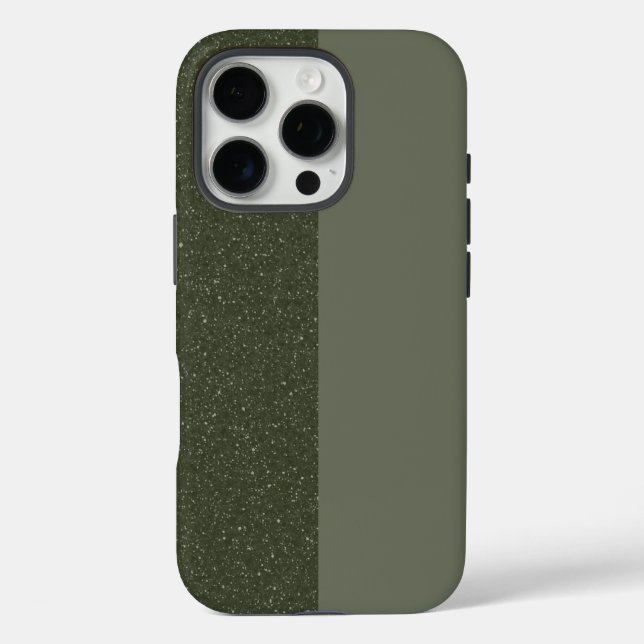 Two-Tone Moss Glitter iPhone 16 Case – Customize (Back)
