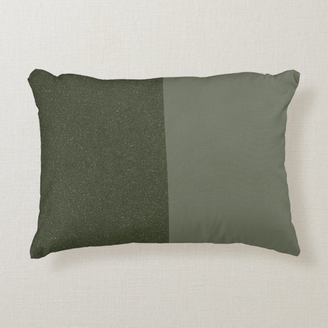 Two-Tone Moss Green Accent Pillow – Customizable (Front)