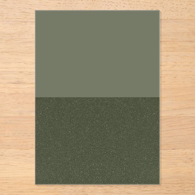 Two-Tone Moss Green Acrylic Invite – Customizable Acrylic Invitations (Front)