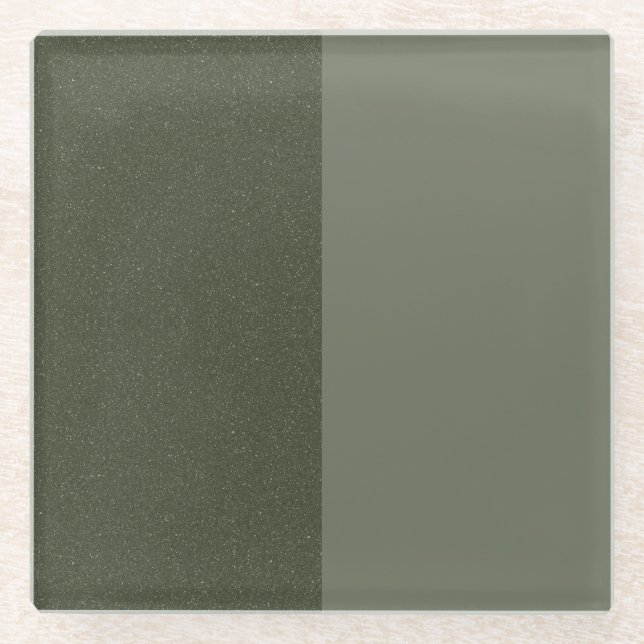 Two-Tone Moss Green Coaster – Customizable (Front)