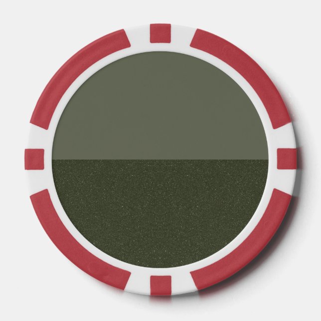 Two-Tone Moss Green Custom Poker Chip (Front)