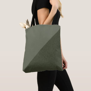 Two-Tone Moss Green Custom Tote Bag