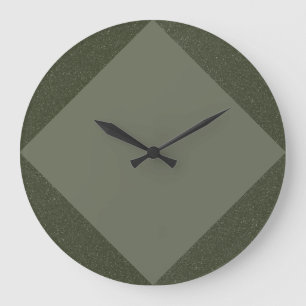 Two-Tone Moss Green Diamond Clock