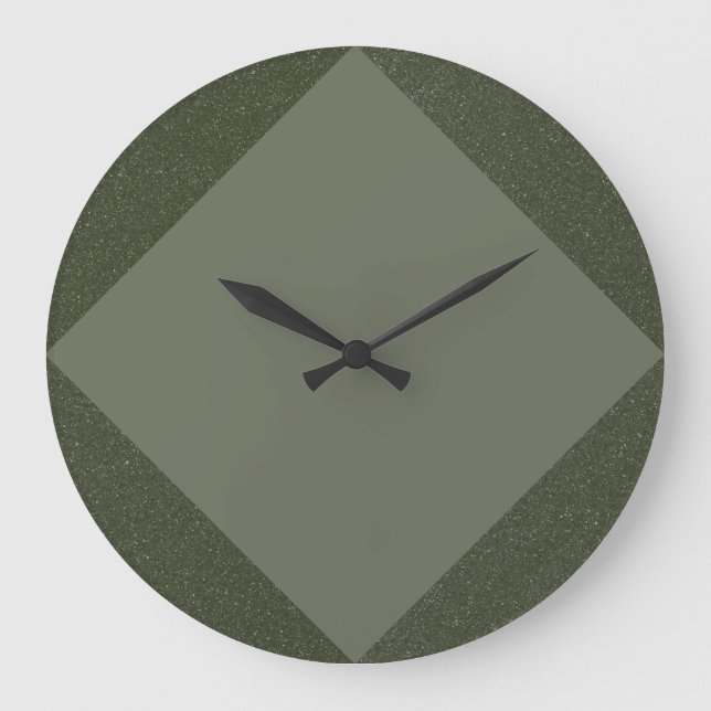 Two-Tone Moss Green Diamond Clock (Front)