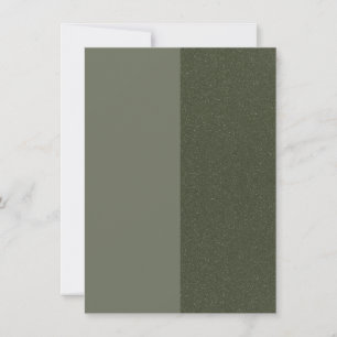 Two-Tone Moss Green Flat Announcement Card Custom