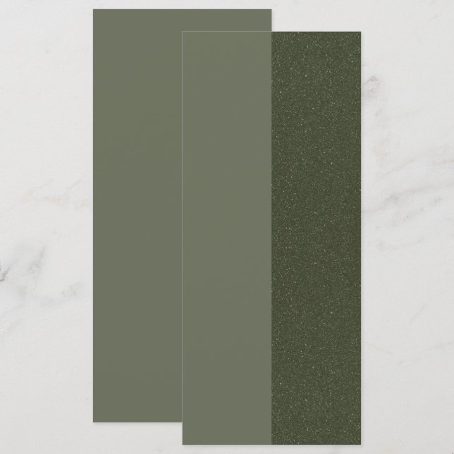 Two-Tone Moss Green Flat Menu Card – Customizable (Front/Back)