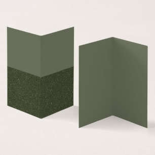Two-Tone Moss Green Folded Business Card (Custom)